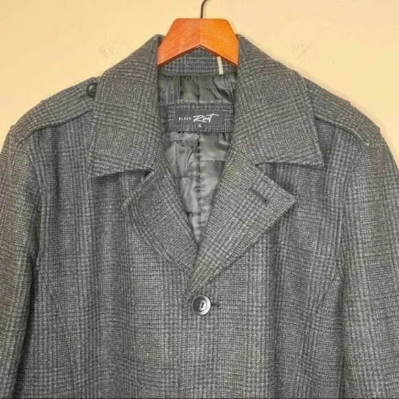 Black Rivet Glen Check Wool Blends Gray Winter Jacket Size XL - Picture 3 of 12